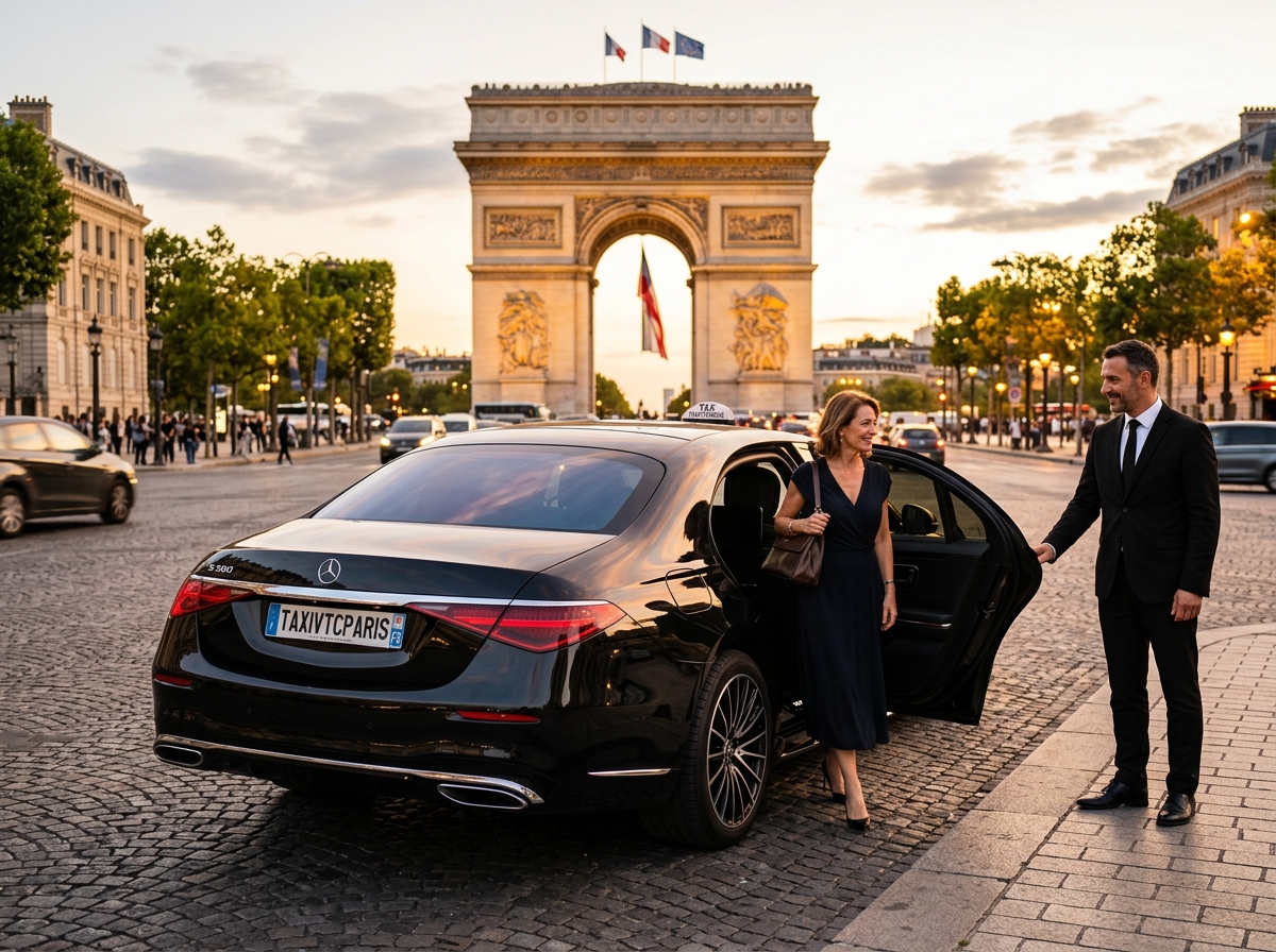 🏆 Chauffeur Privé Berline Mercedes — Arc de Triomphe & Champs-Élysées en Toute Élégance 🇫🇷